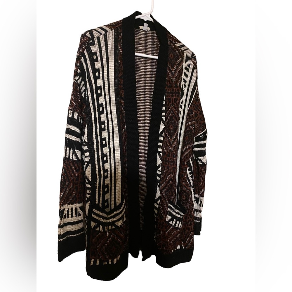 Ecote Urban Outfitter Open Front Cardigan Women Large Geometric Multicolor comfy - Picture 6 of 16